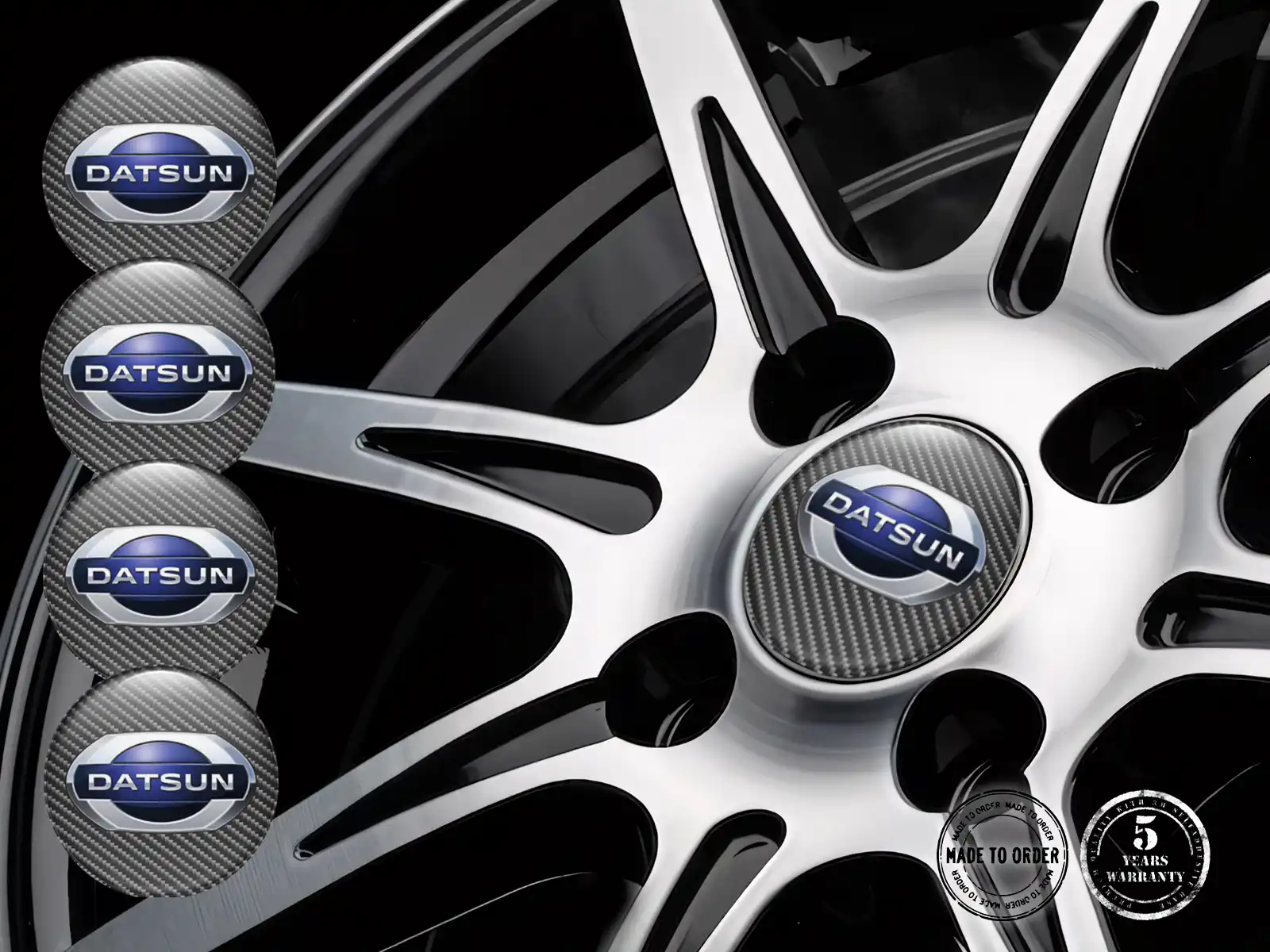 Datsun Calcomanía de Aro Estilo Edición de Cúpula Premium